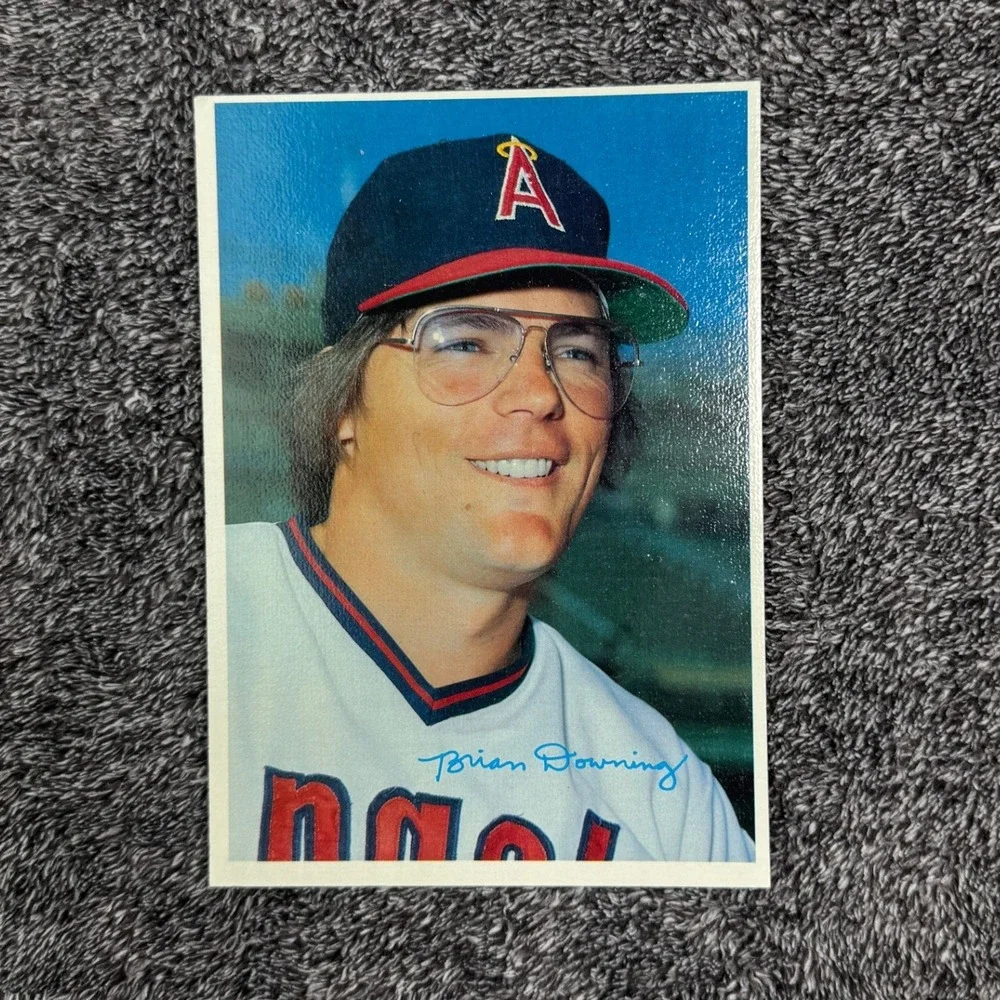 1980 Topps Brian Downing California Angels Catcher Card 49 of 60 5x7 Vintage
